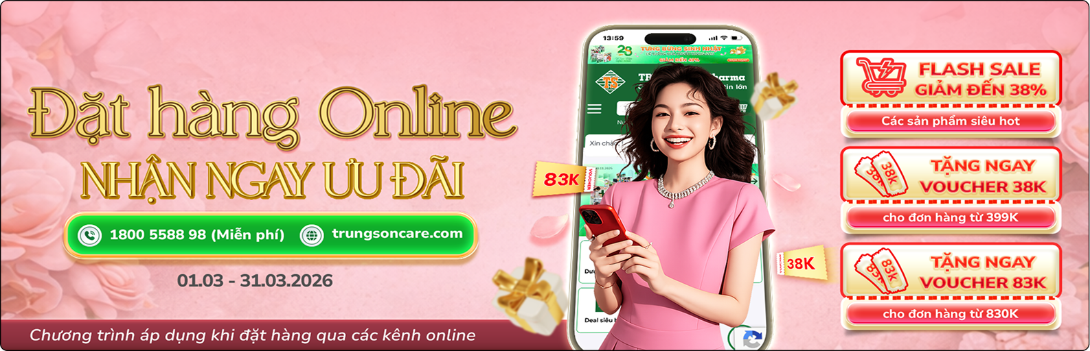 Đặt hàng online nhận ngay ưu đãi